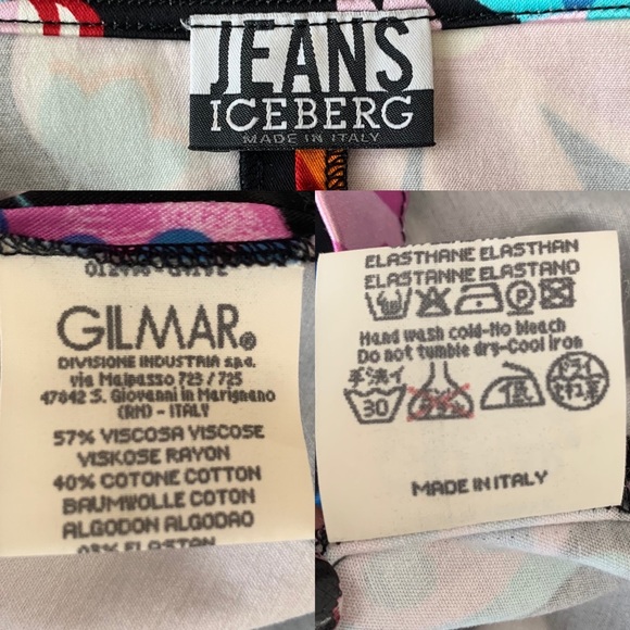 Vtg Y2k Iceberg Jeans Floral Print Versace Dolce - Picture 12 of 12